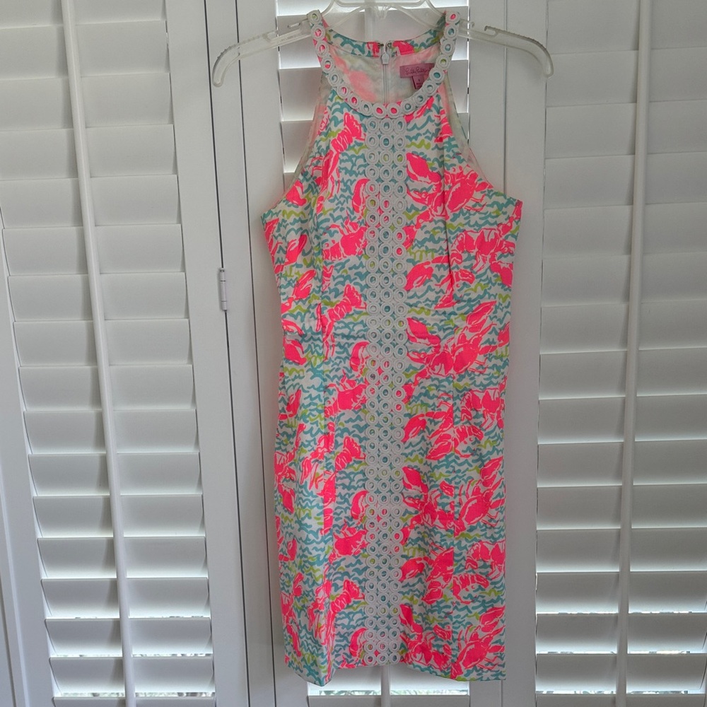 Lilly Pulitzer Pearl Shift Dress in Pop-Up Lobstah Roll Size 0